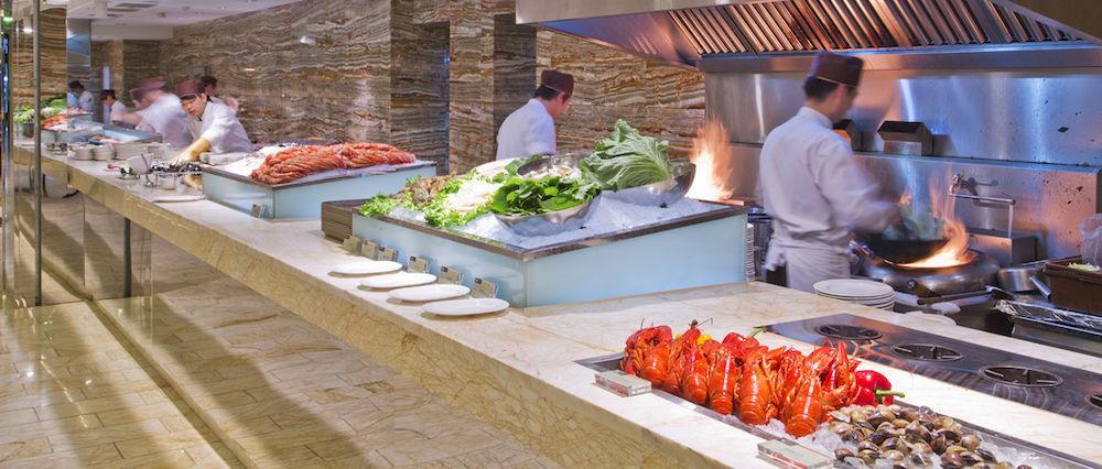 The Lin Hotel Tchaj-čung Exteriér fotografie A buffet at a hotel